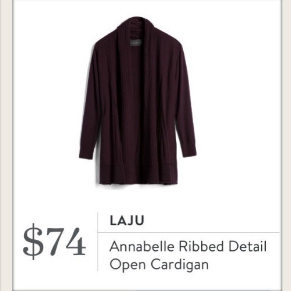 STITCH FIX Laju ANNABELLE RIBBED CARDIGAN Purple L - Picture 1 of 8